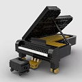 Lego toy building blocks grand piano musical instrument 3d model
