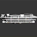 3D Model of Modern Stadium with Seating Sections and Central Sports Field