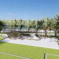 Modern Gallery Frame Landscape Gallery Frame Special-shaped Landscape Gallery Frame Hollow Landscape Gallery Frame Landscape Node Street Square 3d model