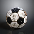 Vintage Soccer Ball Sports Equipment With Classic Black And White Worn Design