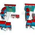 Fire Fighting Equipment With Training Towers Fire Trucks And Rescue Facilities 3d model