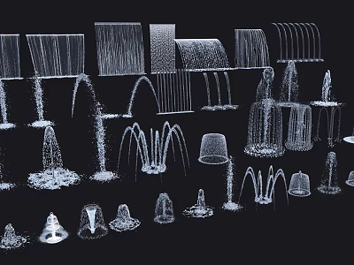 Various Garden Ornament Fountain Designs With Decorative Water Feature Styles 3d model