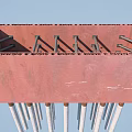 Industrial Equipment Red Metal Frame Structure With White Column Supports