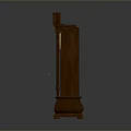 Elegant Electronic Grandfather Clock With Wooden Frame Decorative Details And Round Dial