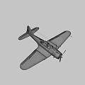 Vintage Military Fighter Plane In Gray With Star Insignia And Propeller Design