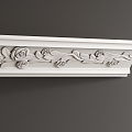 European-style carved ceiling linear 3d model