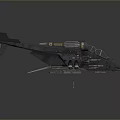 Futuristic Sci Fi Spaceship With Twin Engines Angular Wings And Detailed Cockpit 3d model