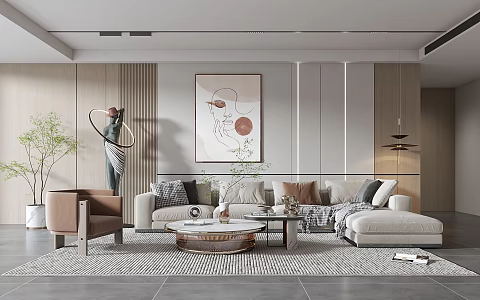 modern living room 3d model