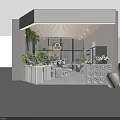 Bright Flower Shop Interior With Fresh Flowers Green Plants Display Tables Large Windows And Wooden Ceiling