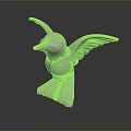 White Flying Bird Sculpture with Spread Wings and Pedestal Base