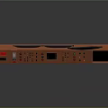 Orange Control Console With Multiple Black Screens And Display Control Buttons