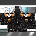 Rongshida Modern Home Appliance With Circular Black Panel And White Striped Design