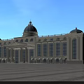 Grand Classical Office Building With Dome Large Windows Ornate Columns And Symmetrical Design