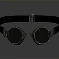 Vintage Design Goggles With Round Lenses And Adjustable Black Strap For Daily Necessities