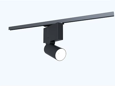 Modern Black Track Spotlight with Adjustable Head for Home Lighting Fixture 3d model