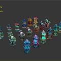 laser tower turret turntable sci-fi tower defense game tower defense sci-fi turret game turret game turret 3d model