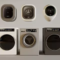 Different Style Washing Machines in White Gray and Black Colors