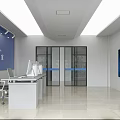 Modern Lobby Reception Area Interior Design With Reception Desk Office Chair Windows And Wall