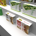 Display cabinet shelf packing box high and low container container 3d model