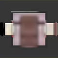 Pixelated Character Biological Design in Red Pink Striped Outfit Minecraft Style