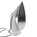 Modern Electric Iron With White Body Black Handle And Silver Soleplate Displayed In Multiple Angles