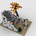 Lego LEGO Toy Blocks Halloween Broken Building Scene Wolf's Lair 3d model