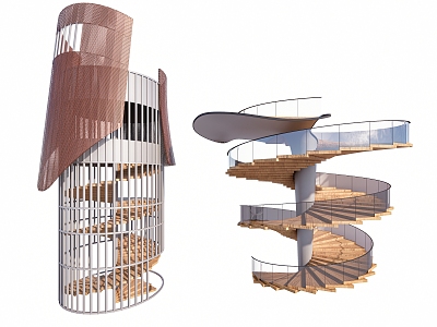 outdoor revolving staircase commercial plaza outdoor revolving staircase 3d model