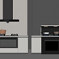 Integrated stove kitchenware 3d model