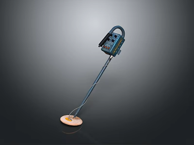 Handheld Metal Detector With Round Detection Plate Control Panel And Ergonomic Handle 3d model