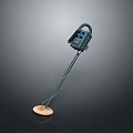 Handheld Metal Detector With Round Detection Plate Control Panel And Ergonomic Handle 3d model