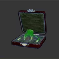 Decorative Ring Weapon Inside Open Red Case With Green Lining And Gold Trim