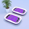 Two Purple And White Balance Pads With Non Slip Surface For Fitness Exercise