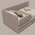 Beige Modern Sofa Bed With Sleek Design Convertible To Comfortable Bed And Plush Cushions