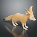 Game Movie Fox Character with Big Ears Beige And White Ceramic Design