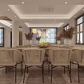 Cozy Restaurant Interior Design With Wooden Ceiling Black Pendant Lights And Wooden Furniture