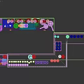 Commercial Bar Equipment Featuring Counter Shelves Drink Bottles Fruits Menu Board And Decorative Lights