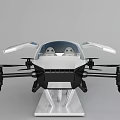 Modern Passenger Aircraft With Futuristic Design And Four Propellers White Exterior