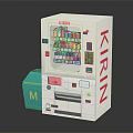 KIRIN White Vending Machine With Green Cube And Letter M Design 3d model