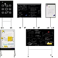 Musical Art Supplies Display On Whiteboards With Charts Sketches And Diagrams