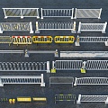 Modern municipal road guardrail road facilities 3d model