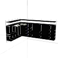 Modern Black Metal Frame Open Shelving Storage Unit With Multiple Layers
