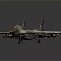 Military Airplane Model With Green Camouflage Paint Red Emblems And Detailed Wing Structure