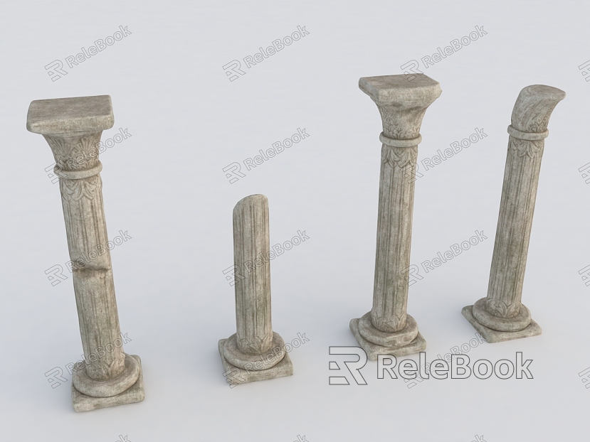 European style stone pillar model