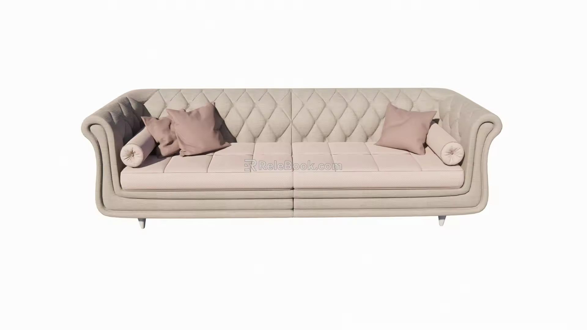 Simple European Double Sofa Simple Fabric Multi-Person Sofa 3d model