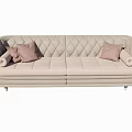 Simple European Double Sofa Simple Fabric Multi-Person Sofa 3d model