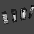 Four Square Shaped Outdoor Lights With Different Decorative Patterns And Illuminated Design In Modern Style
