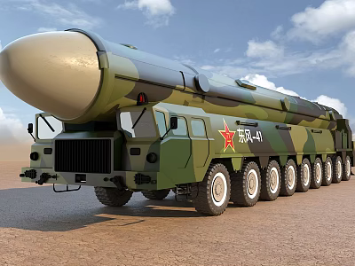 079 Dongfeng 41 DF41 Dongfeng 41 intercontinental missile nuclear missile ballistic missile strategic missile launch vehicle 3d model