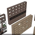 Different Modern Wooden Bookcases Featuring Open Shelves And Various Design Styles 3d model