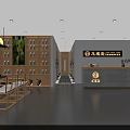 Elegant Beauty Salon Interior With Wooden Product Shelves Reception Desk And Green Plants