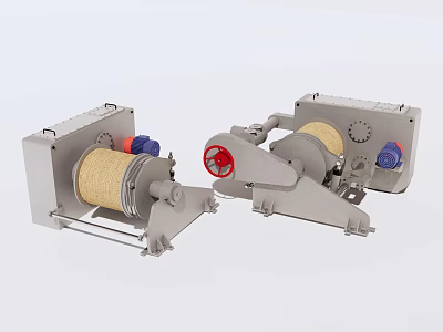 Industrial Reel Equipment With Metal Frames Control Knobs And Mechanical Components 3d model